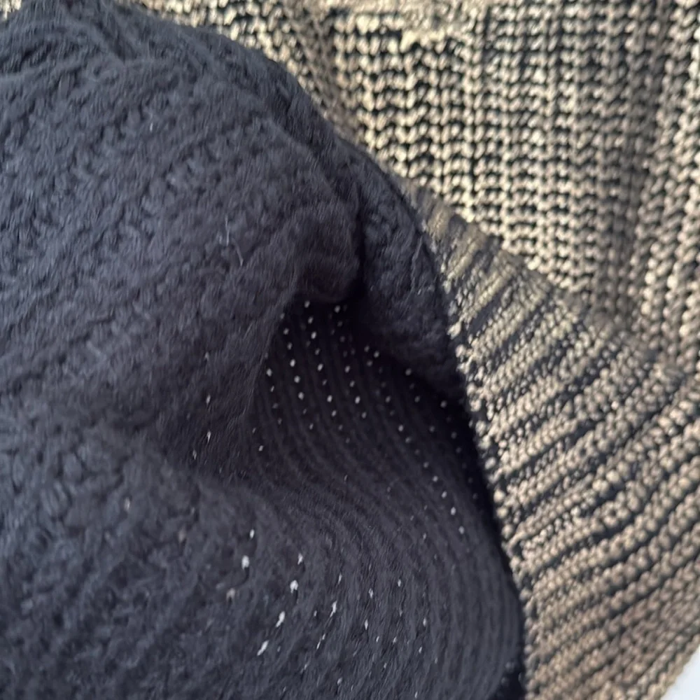 Chic Black and Gold V-Neck Sweater